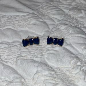 Kate Spade navy bow earrings